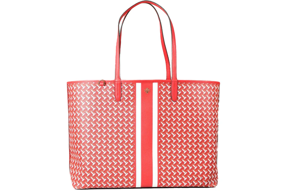 Tory Burch T Zag Tote Large Red T-Zag