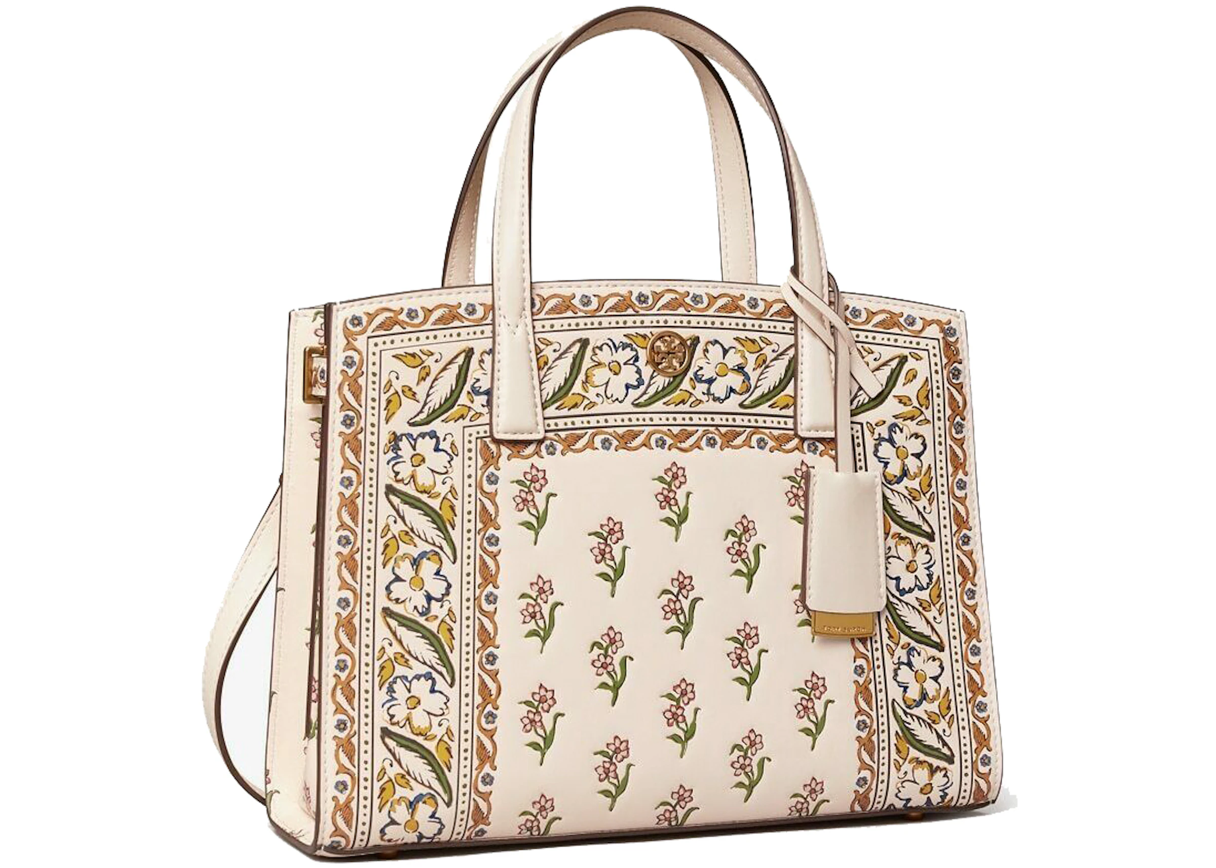 Tory Burch Walker Printed Leather Satchel Shoulder Bag Ditsy Borders  Multicolor in Leather with Gold-tone - US