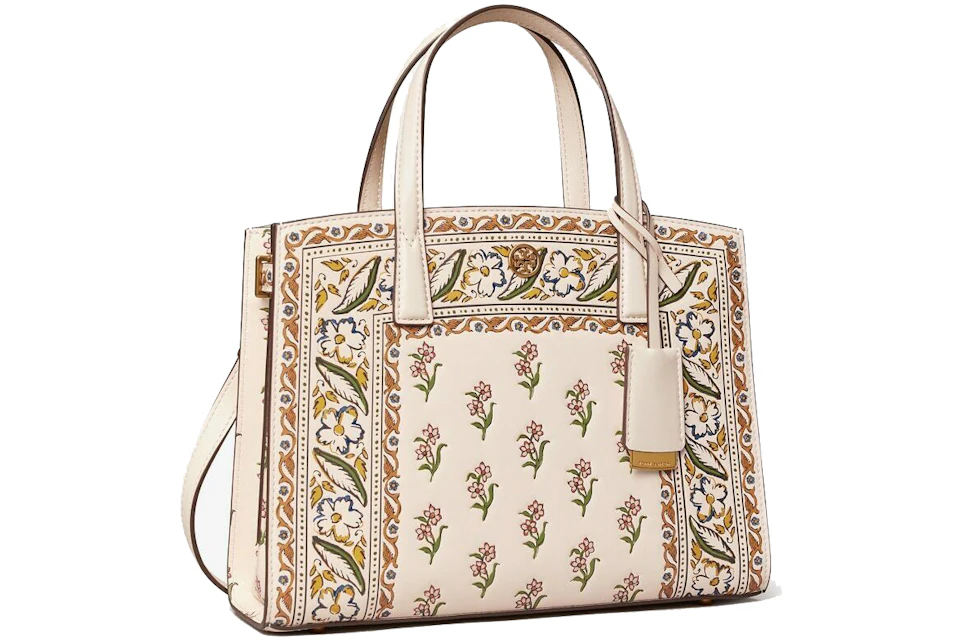 Tory Burch Walker Printed Leather Satchel Shoulder Bag Ditsy Borders  Multicolor in Leather with Gold-tone - US