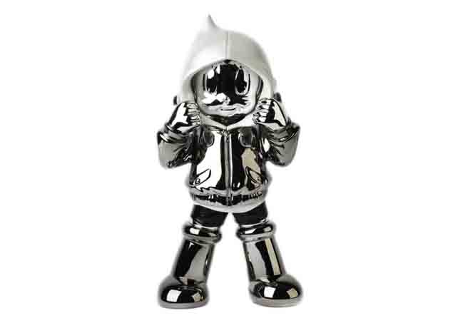 ToyQube Astro Boy Chrome Hoodie - Vol.02 NTWRK Exclusive Colorway Action  Figure White