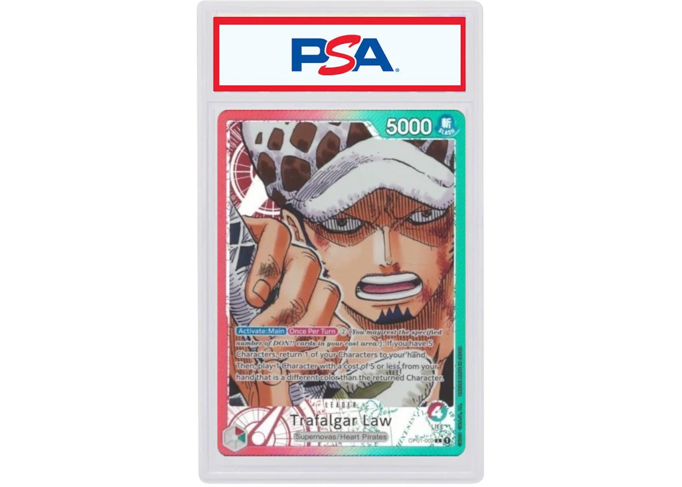 Trafalgar Law 2022 Bandai One Piece Card Game Romance Dawn Alt Art Leader OP01-002 (PSA or BGS Graded) - 2022 - US Trafalgar Law 2022 Bandai One Piece Card Game Romance Dawn Alt Art Leader OP01-002 (PSA or BGS Graded) - 2022 - US