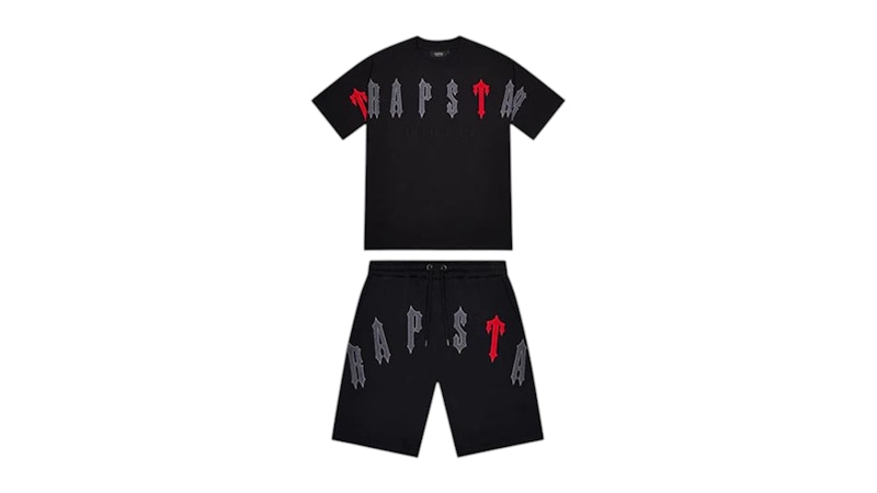 Trapstar Arch Chenille Decoded 2.0 Shorts Set Black/Red