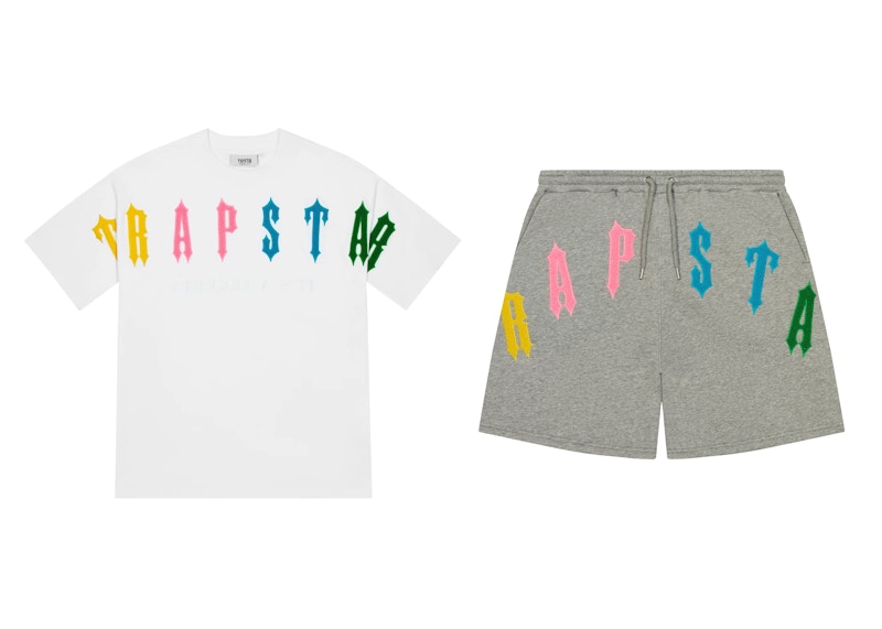 【Trapstar London】ARCH CHENILLE DECODED 2.0 ショーツ Trapstar Arch Chenille Decoded 2.0 Shorts Set White/Grey