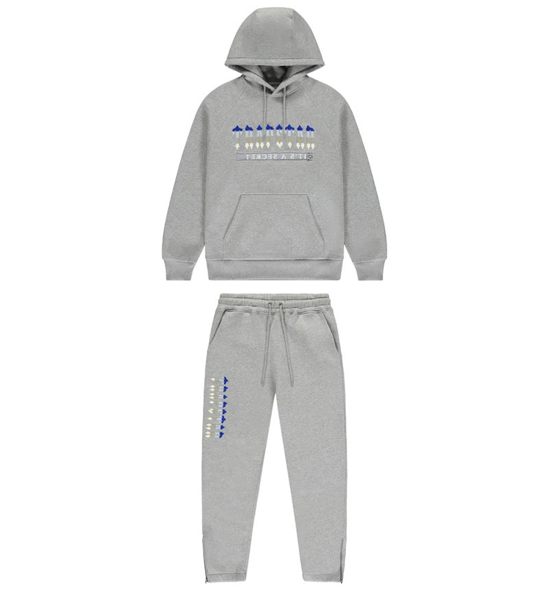 Trapstar Chenille Decoded Hooded Tracksuit Grey Ice Edition
