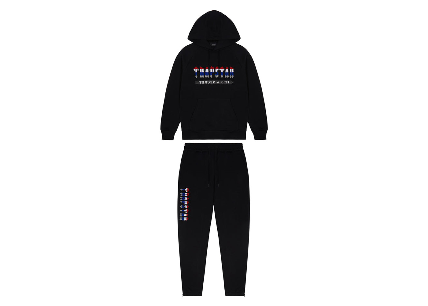 Trapstar Chenille Decoded 2.0 Hooded Tracksuit Black Revolution
