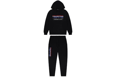 Trapstar Chenille Decoded Hooded Tracksuit Black Revolution