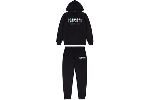 Trapstar Chenille Decoded Hooded Tracksuit Black/Green Bee AW22