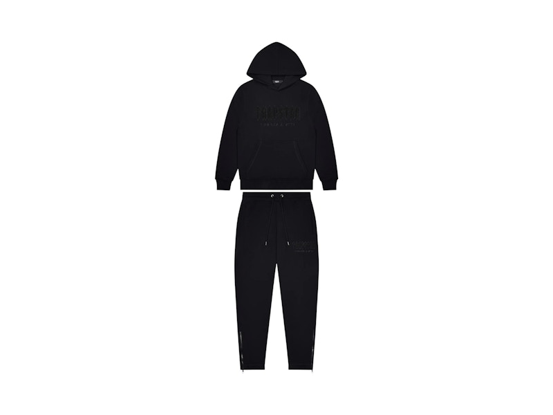 Men's Trapstar Chenille Decoded Hooded Tracksuit in Blackout Edition