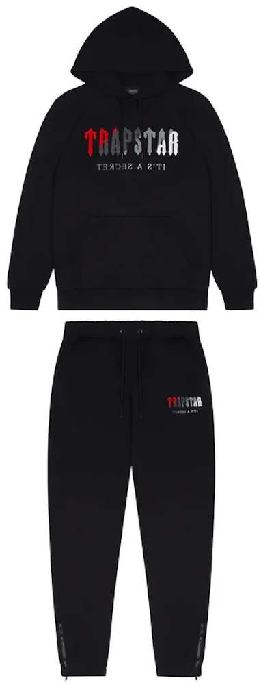 Trapstar Chenille Decoded Hoodie Tracksuit Black/Red Men's - FW22 - US