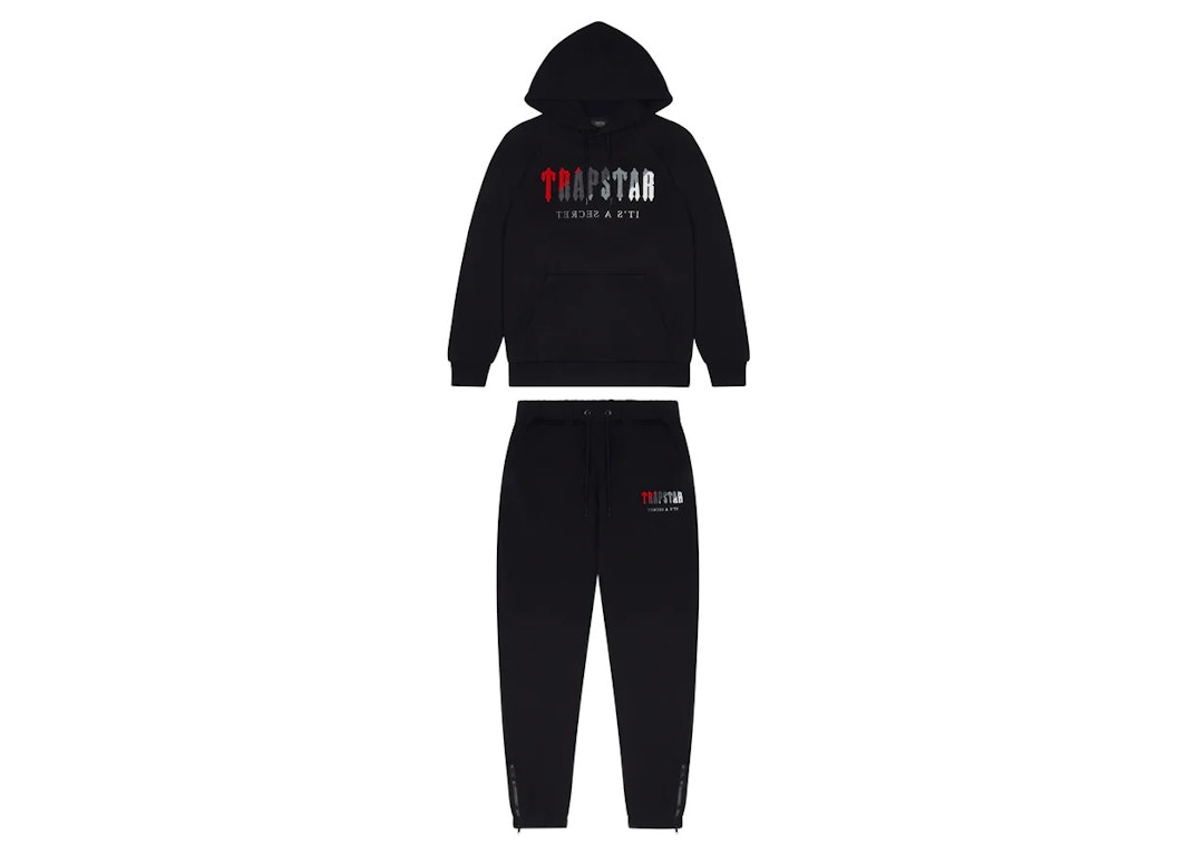 Pre-owned Trapstar Chenille Decoded Hoodie Tracksuit Black/red