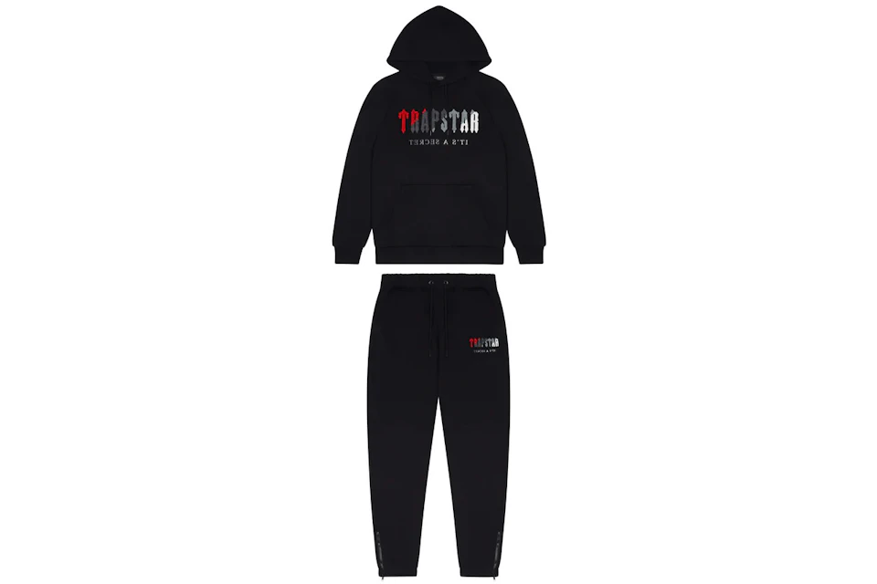 Trapstar Chenille Decoded Hoodie Tracksuit Black/Red - FW22 - US