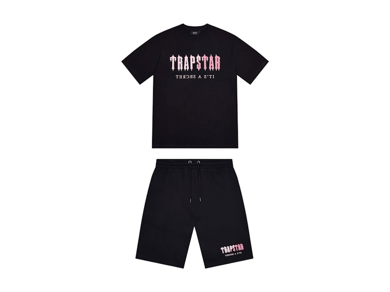 Trapstar Chenille Decoded Short Set Black/Pink メンズ - JP