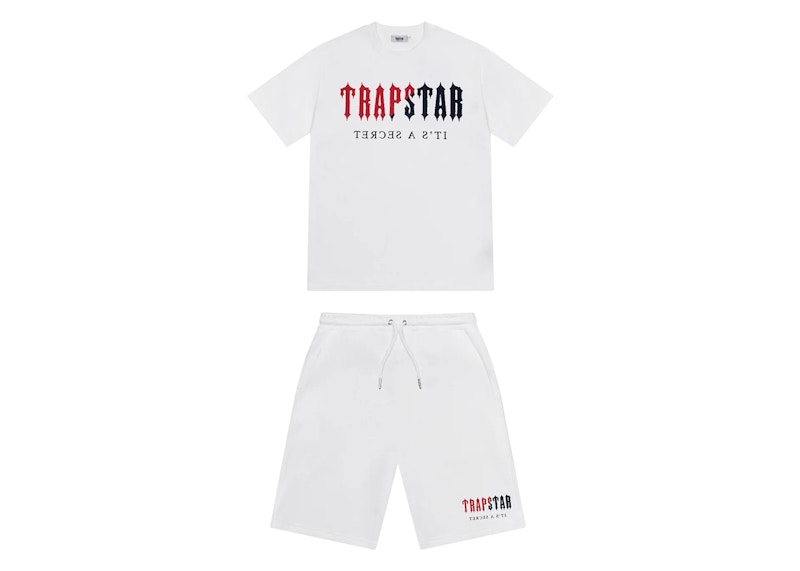 Trapstar Chenille Decoded Short Set White/Red Men's - SS24 - US