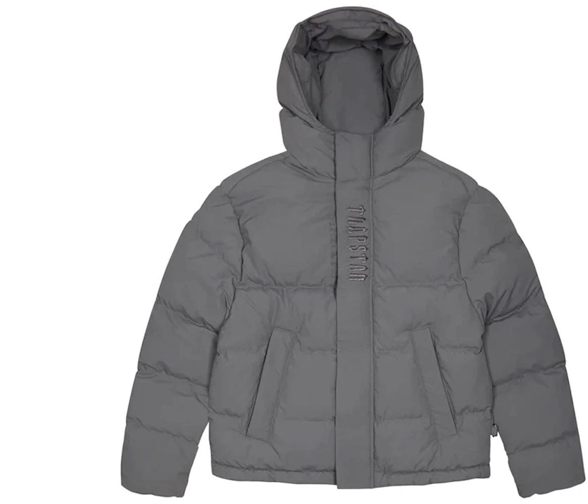 Trapstar Decoded 2.0 Hooded Puffer Jacket Grey Men's - FW22 - US