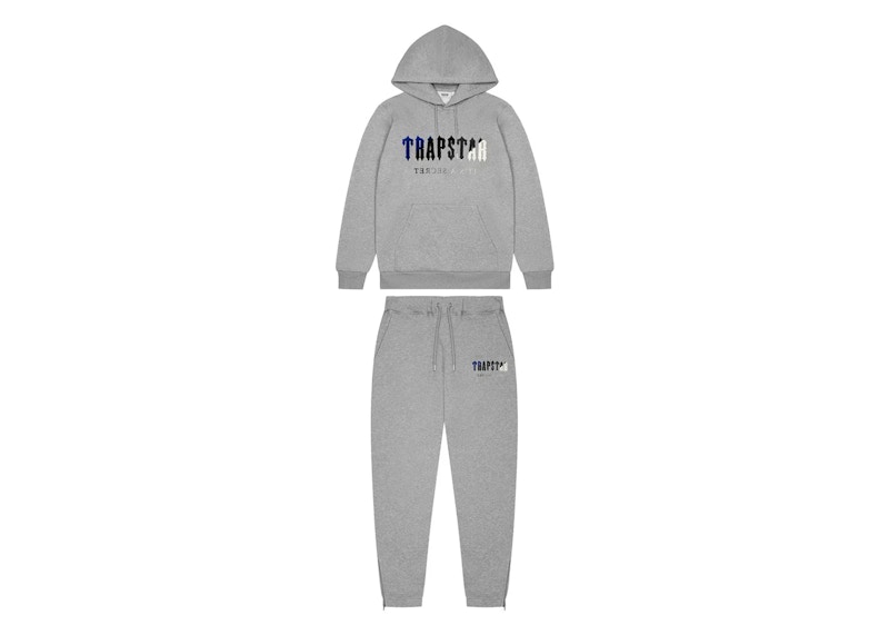 Trapstar Decoded Chenille Hooded 2.0 Tracksuit Grey Ice Edition Men's - US