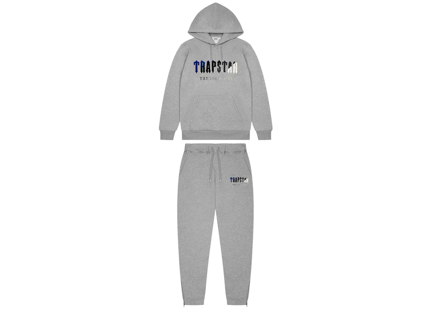 Trapstar Decoded Chenille Hooded Tracksuit Grey Ice Edition