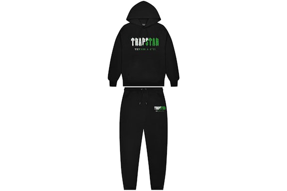 Trapstar Decoded Chenille Hooded Tracksuit Black/Green
