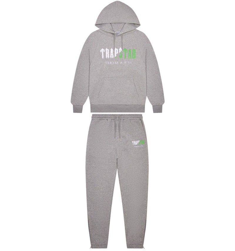 Trapstar Decoded Chenille Hooded Tracksuit Grey/Green Men's FW24