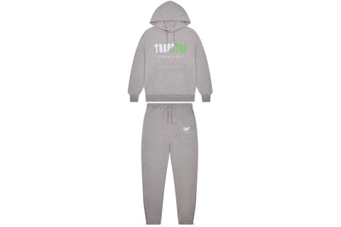 Trapstar Decoded Chenille Hooded Tracksuit Grey/Green Men's FW24