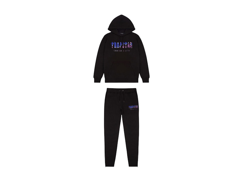 Black hoodie tracksuit on sale