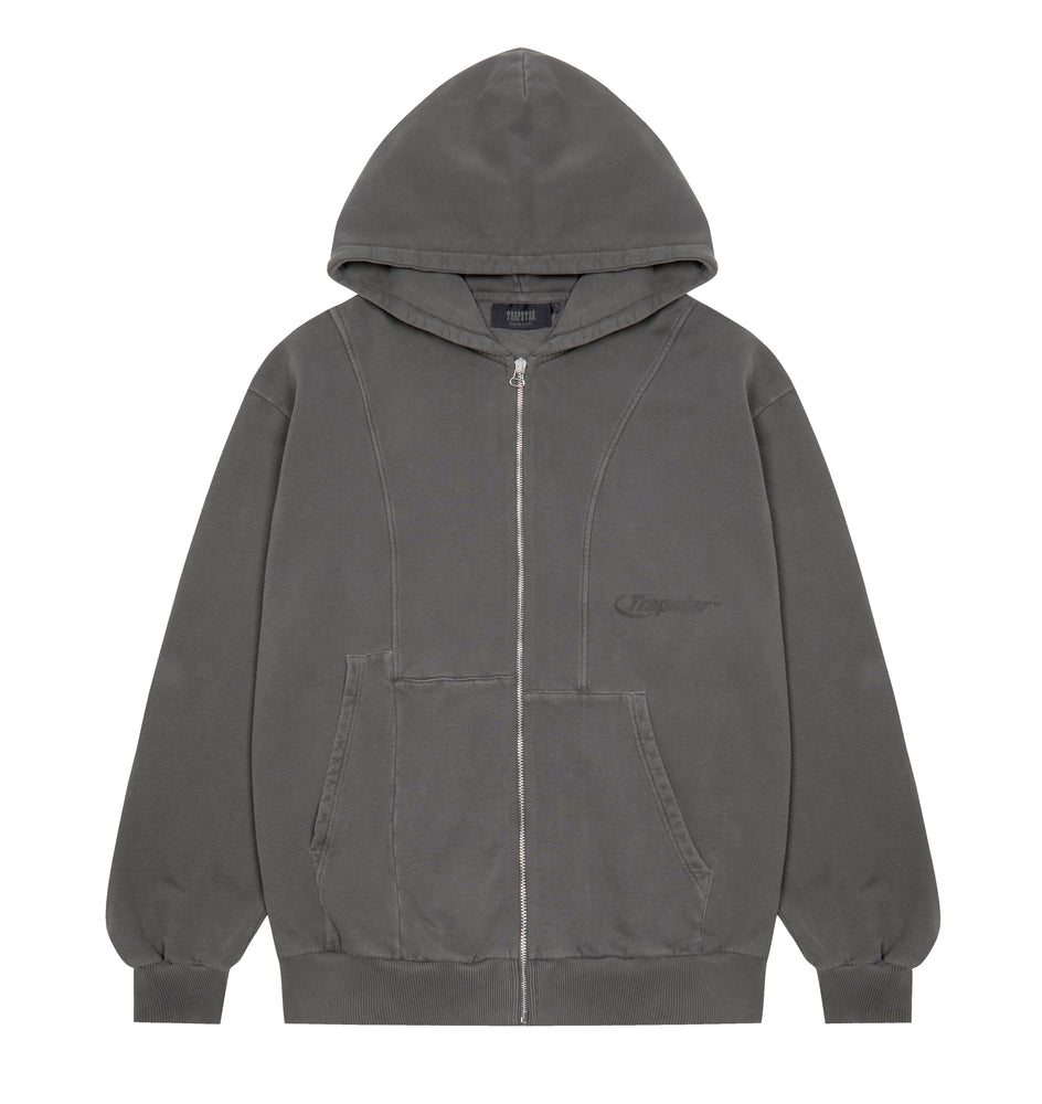 Trapstar Deconstructed Hyperdrive Oversized Zip Hoodie Enzyme Wash 