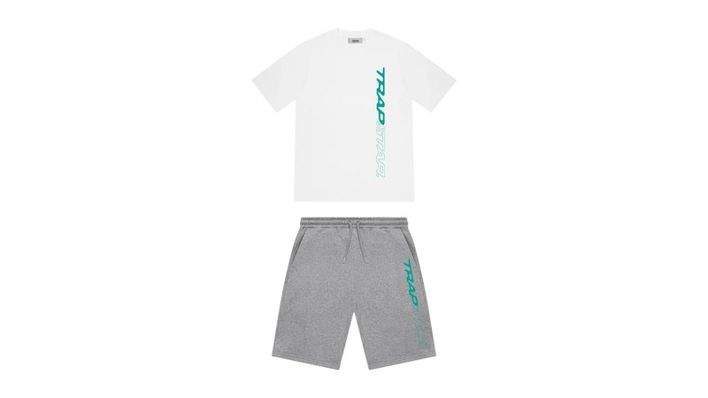 Trapstar Full Speed Shorts Set White/Grey