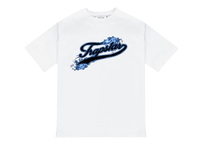 Trapstar Hot Rod Strikeout Tee White/Black/Blue Men's - SS23 - US