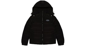 Trapstar Hyperdrive Detachable Hooded Puffer Jacket Triple Black