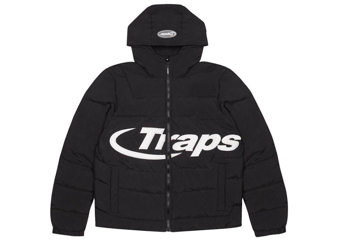 Pre-owned Trapstar Hyperdrive Hooded Puff Puffer Jacket Black In Black/tie Dye