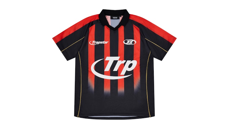 Trapstar Hyperdrive Striped Football Jersey Black/Red メンズ
