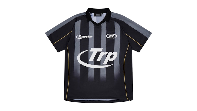 Trapstar Hyperdrive Striped Football Jersey Black Men's - FW25 - US