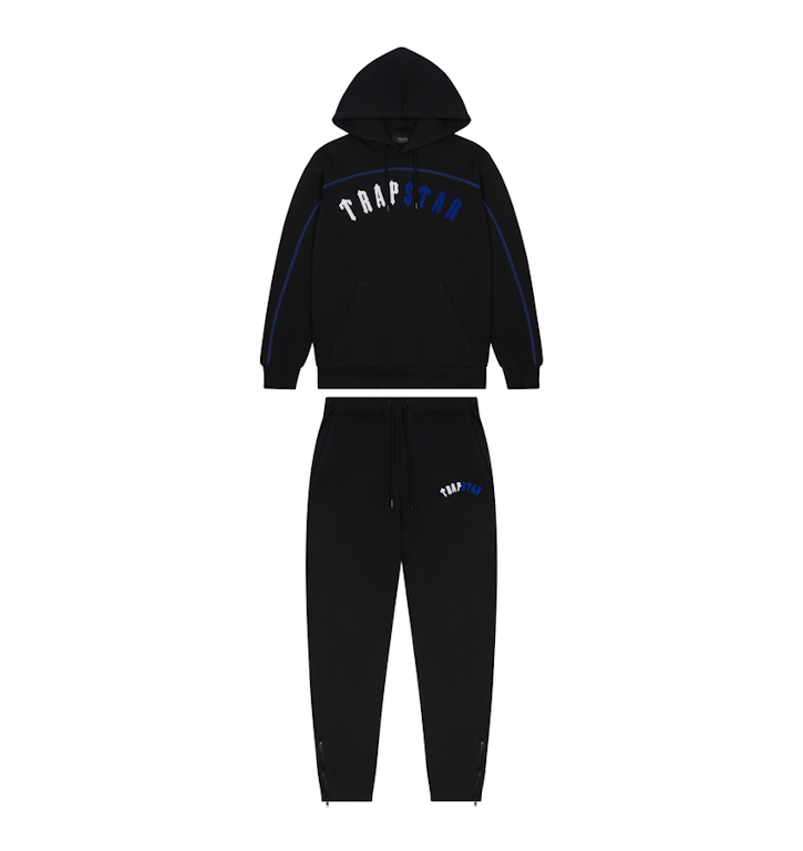 Pre-owned Trapstar Irongate Arch Chenille Hoodie Tracksuit Black Ice Edition