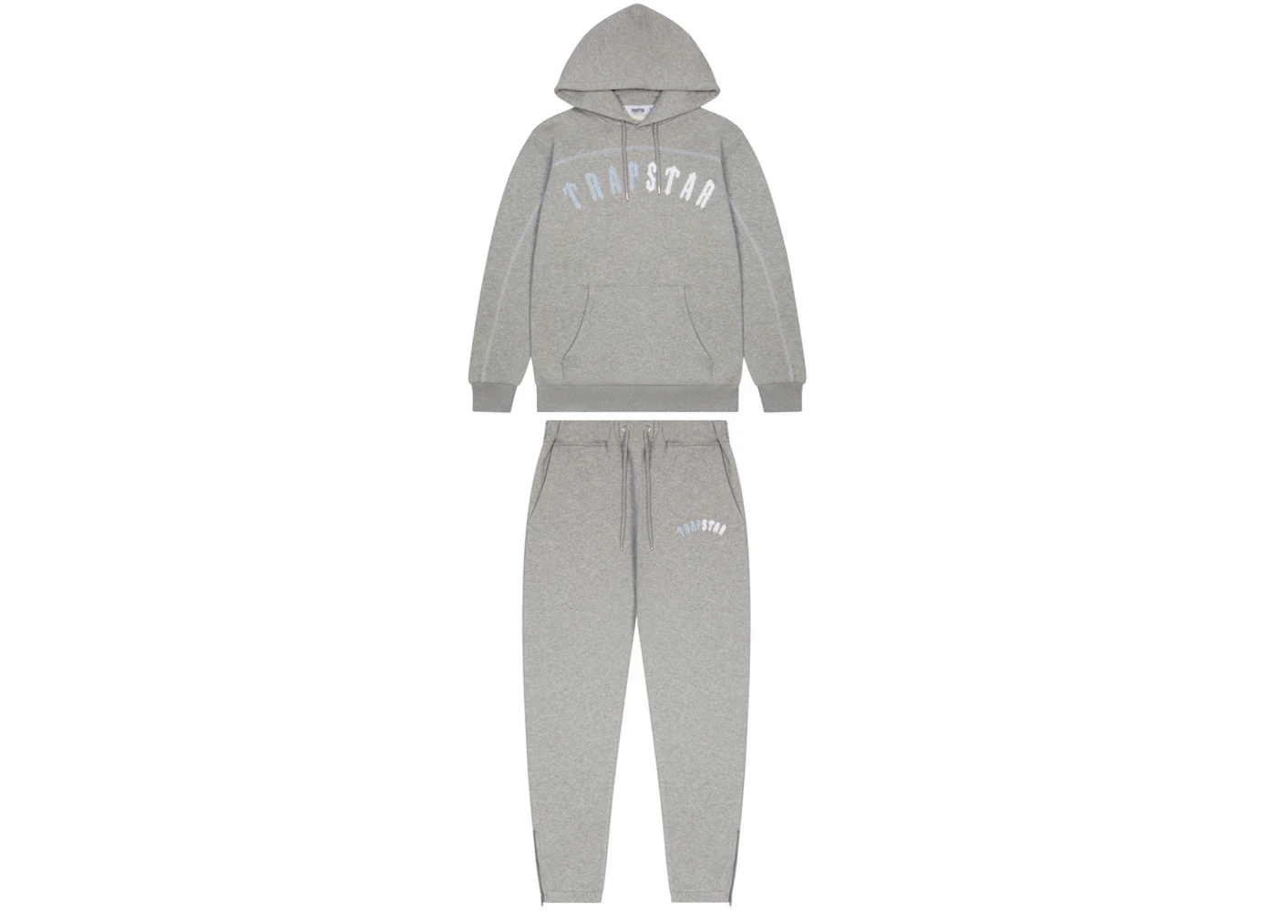 Trapstar Irongate Arch Chenille Hoodie Tracksuit Grey Ice Edition Men's ...