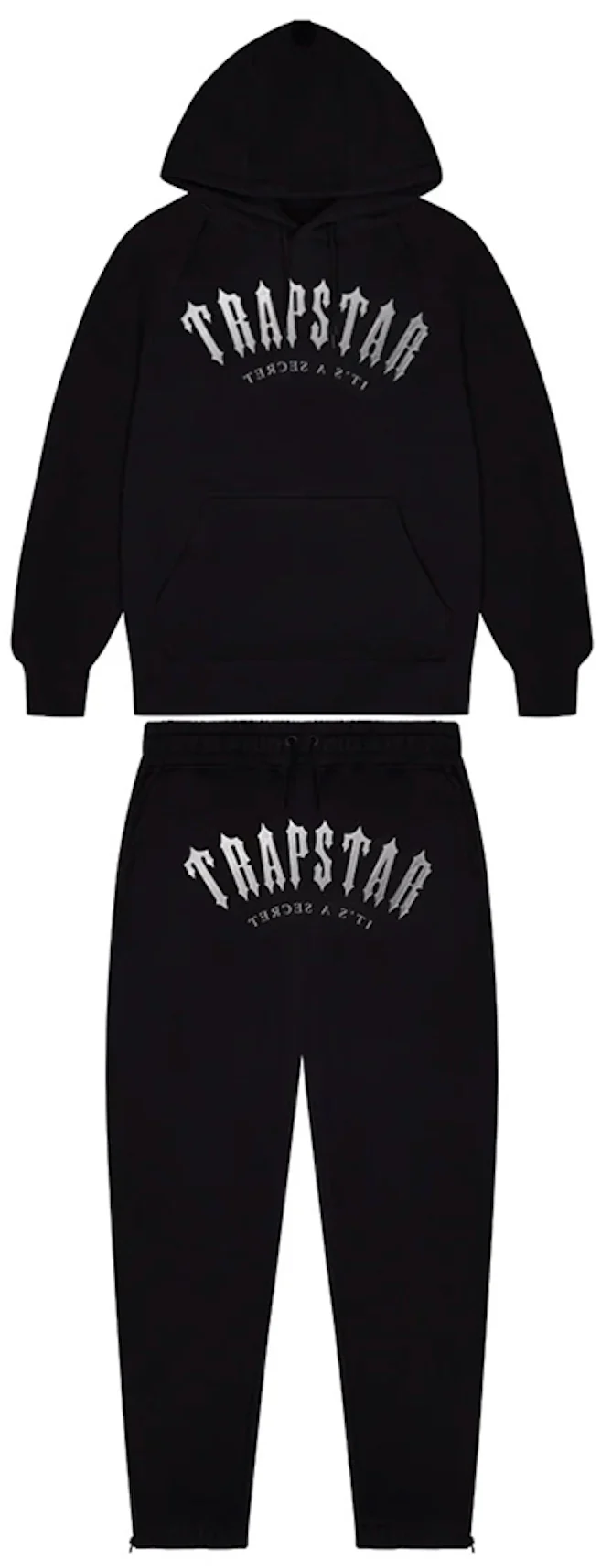 trapstar chenille decoded hooded tracksuit black orange edition