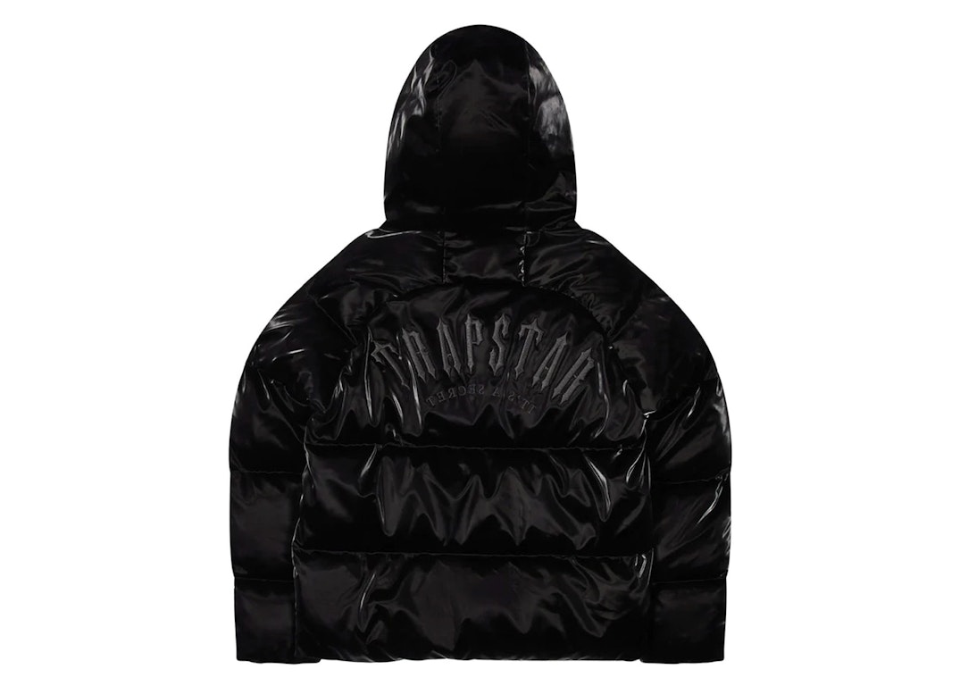 Pre-owned Trapstar Irongate Arch Puffer Jacket (fw23) Gloss Black