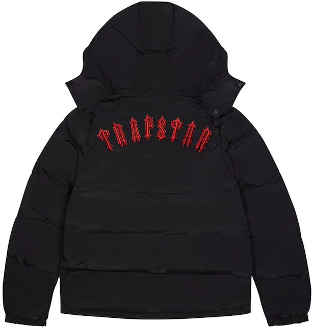 Trapstar Irongate Detachable Hooded Puffer Jacket Black/Infrared Men's ...