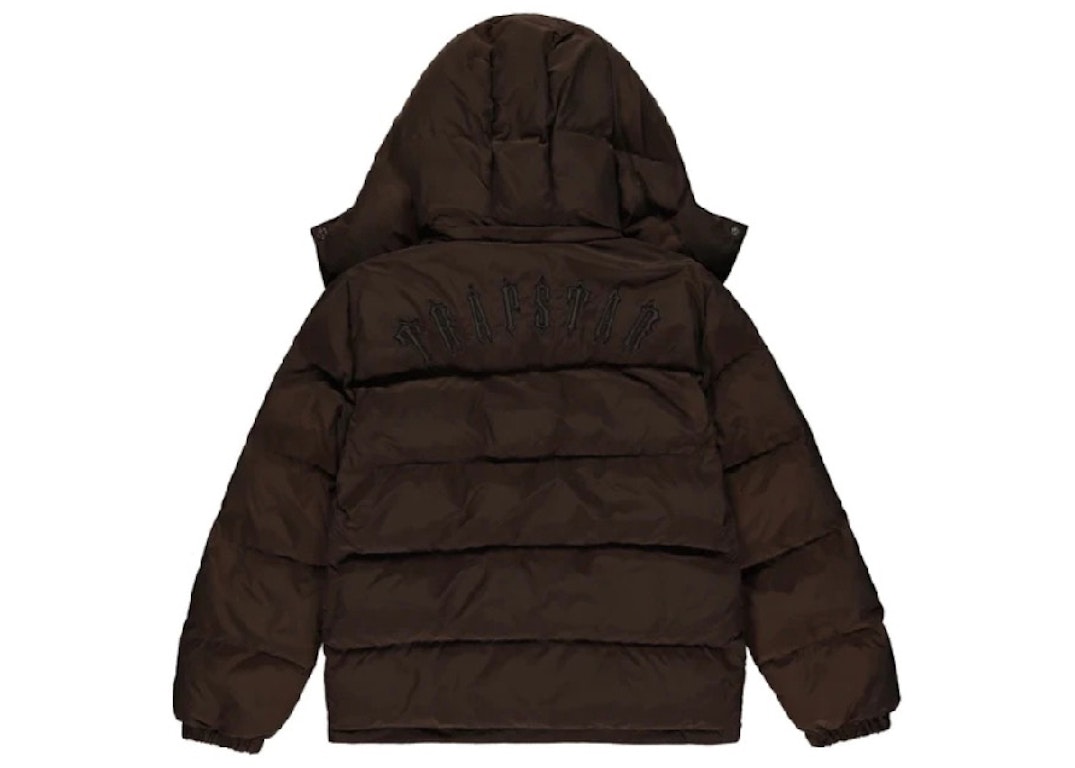 Pre-owned Trapstar Irongate Detachable Hooded Puffer Jacket Brown