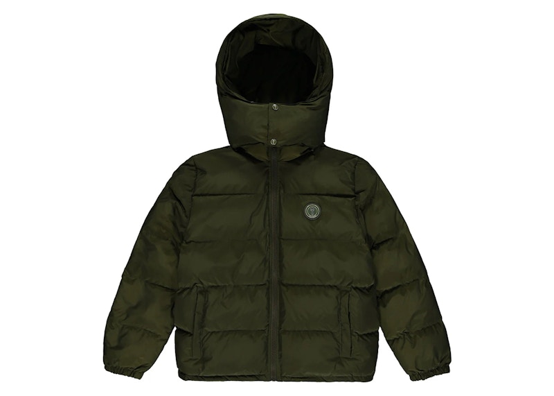 Trapstar Irongate Detachable Hooded Puffer Jacket Olive Men's - FW21 - US