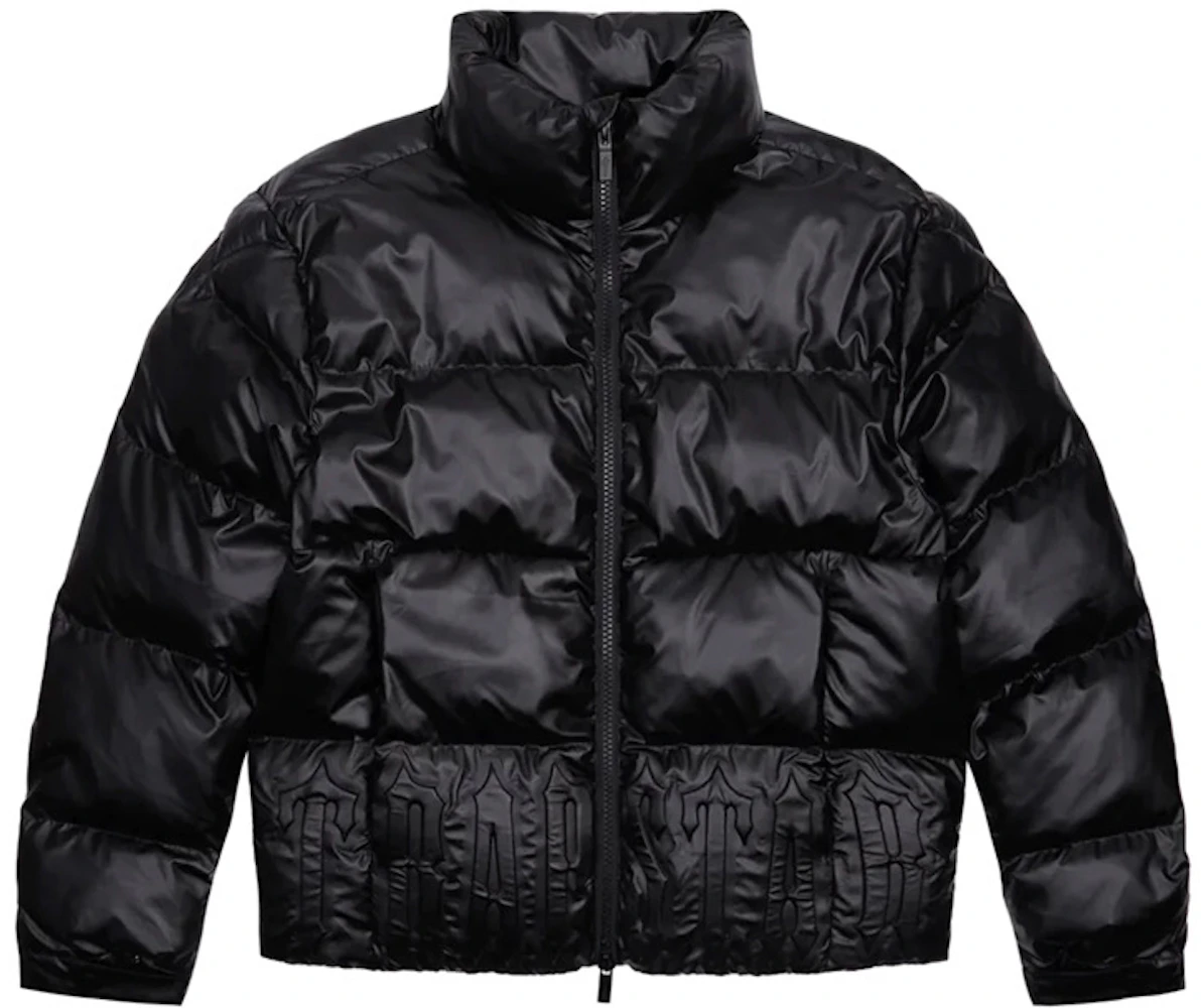 Trapstar Irongate Embossed Puffer Jacket Matte Black Men's - FW23 - US