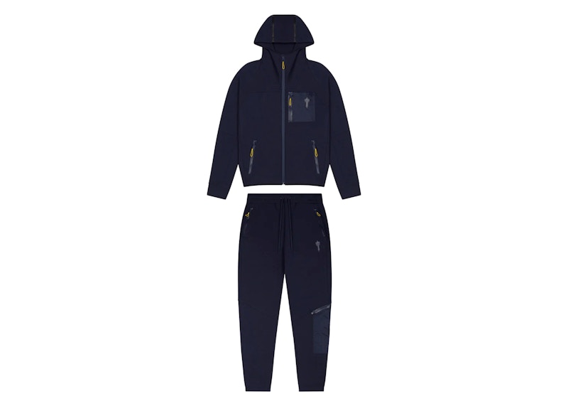 Trapstar Irongate T Fleece Zip Tracksuit Navy/Yellow Men's - FW21 - US