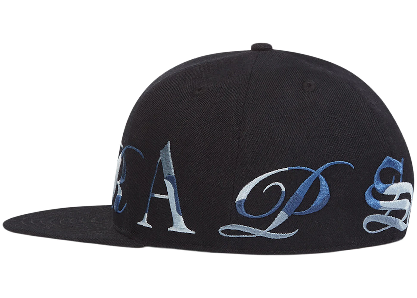 Trapstar Script Fitted Cap Black/Blue Tie Dye Men's - SS23 - US