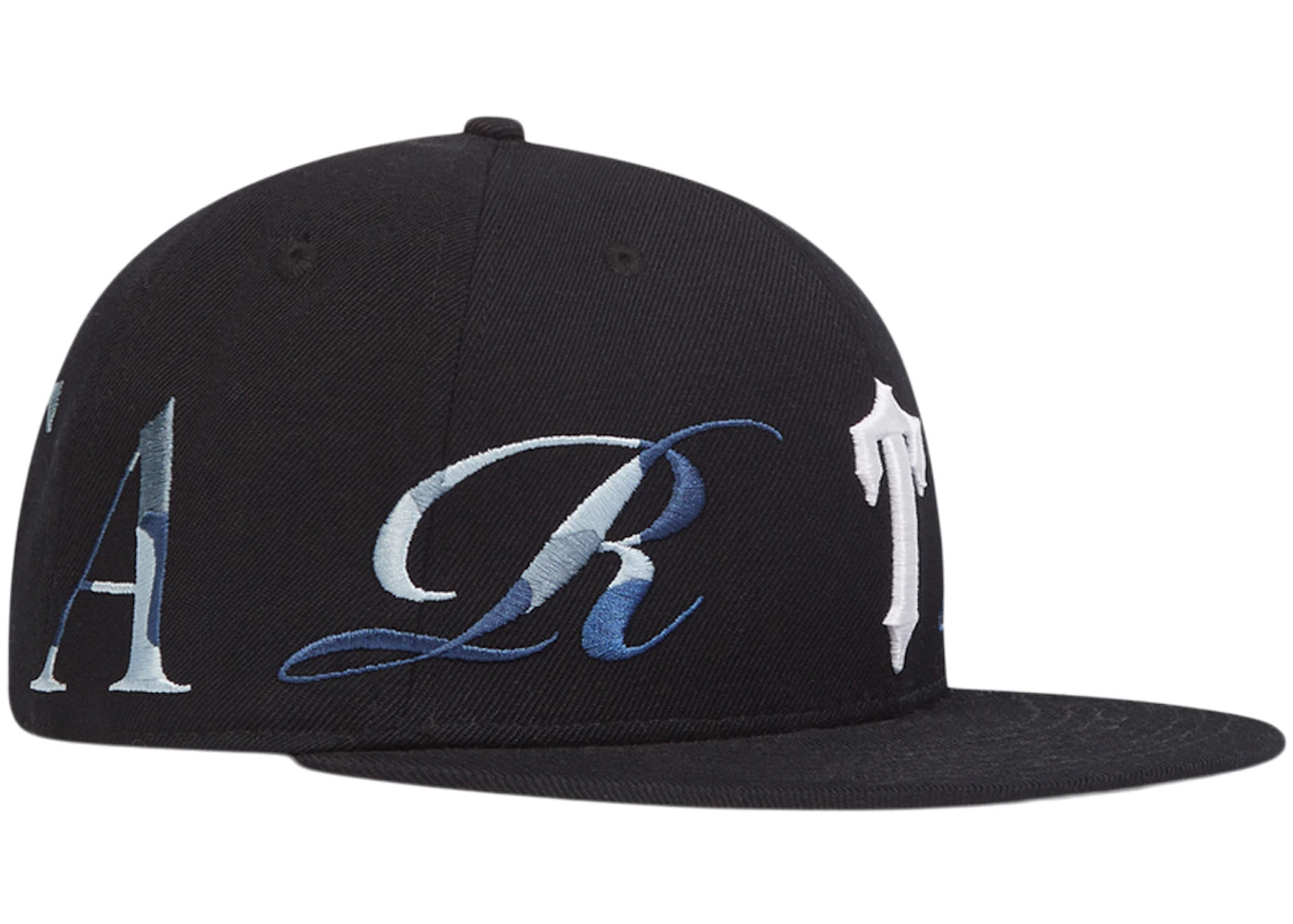 Trapstar Script Fitted Cap Black/Blue Tie Dye Men's - SS23 - US