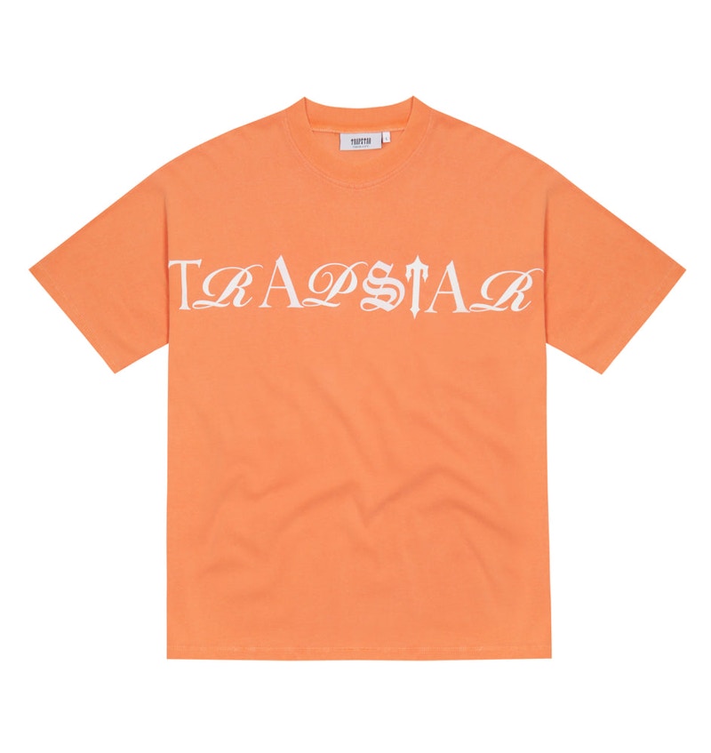 Trapstar Script Tshirt Orange/White FW22 GB