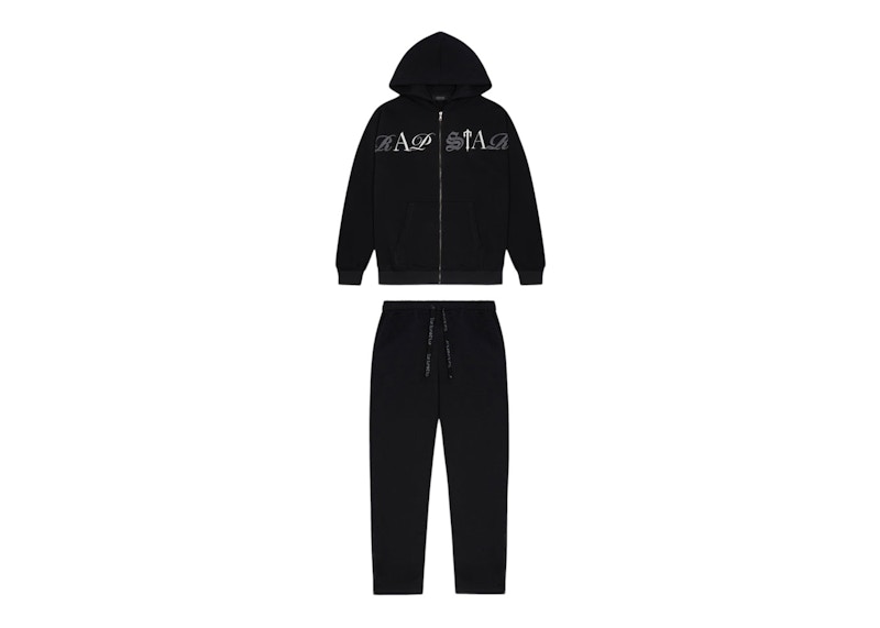 Trapstar Script Zip Hoodie Tracksuit Black - SS23 - US