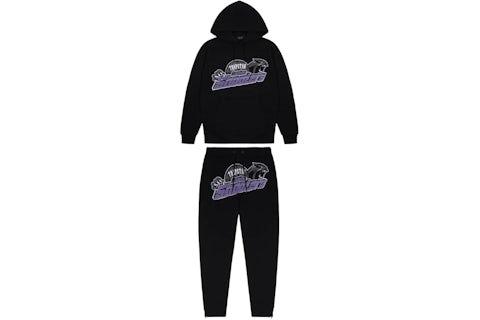 Trapstar Shooters Hooded Tracksuit Black/Purple Men's SS25 US