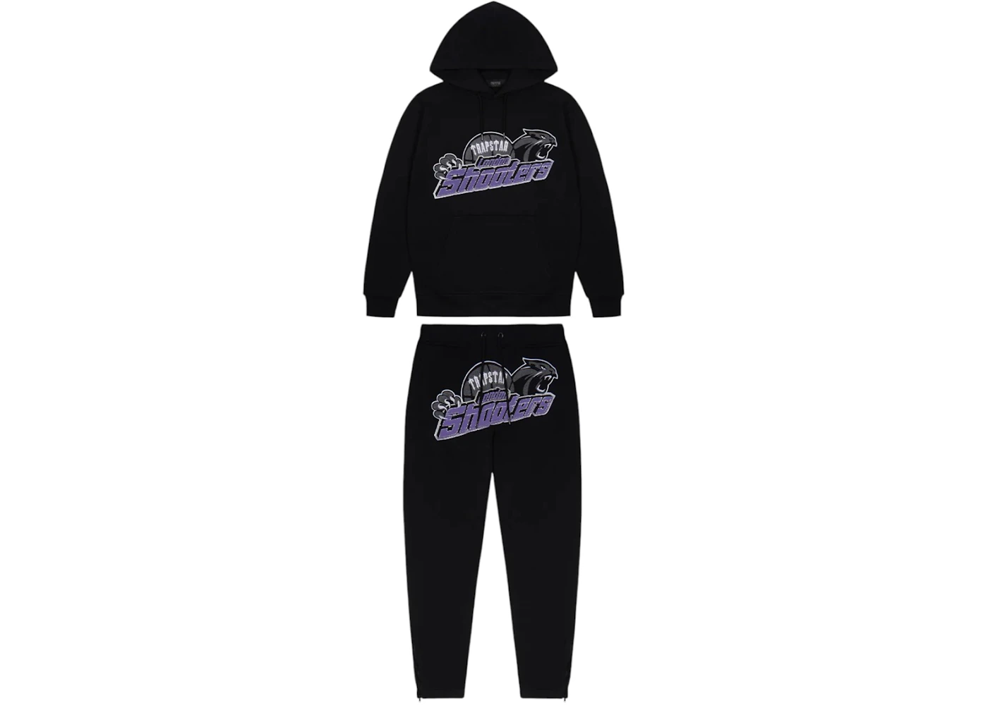 Trapstar Shooters Hooded Tracksuit Black/Purple Men's SS25 US