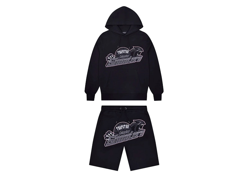 Trapstar Shooters Hoodie Short Set Black Men's - SS24 - US