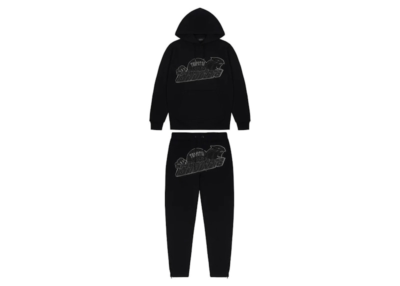 Trapstar Shooters Hoodie Tracksuit Black Monochrome Edition Men's