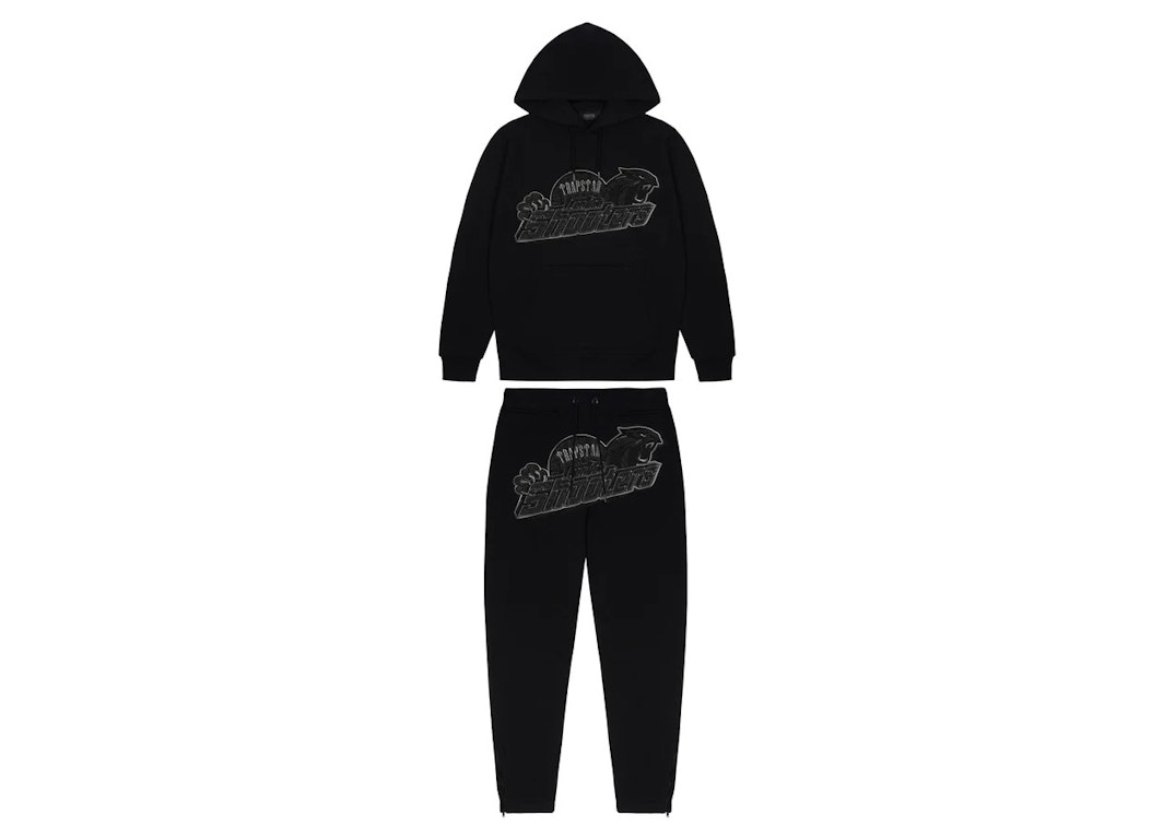 Pre-owned Trapstar Shooters Hoodie Tracksuit Black Monochrome Edition