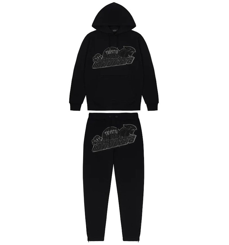 Trapstar Shooters Hoodie Tracksuit Black Monochrome Edition Men's